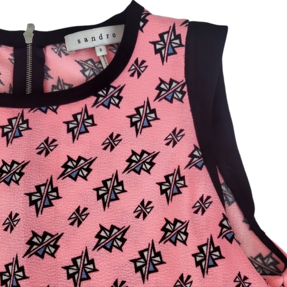 Sandro   Hot Pink Sleeveless  Pemplum Top - Picture 2 of 11